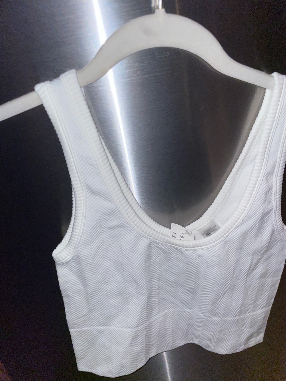 White Ribbed Crop Tank 🤍 - Picture 9 of 14